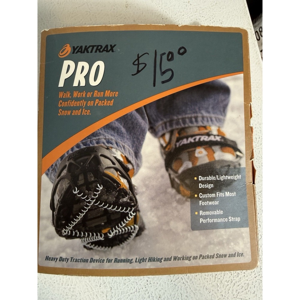 Yaktrax Pro Traction Cleats for Walking/Jogging/Hiking on Snow & Ice Size S NEW